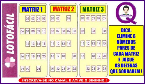 Matrizes para Lotofácil 